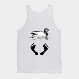 Hand drawn Duck (Mallard) with Feets - Duck Feet joke Tank Top